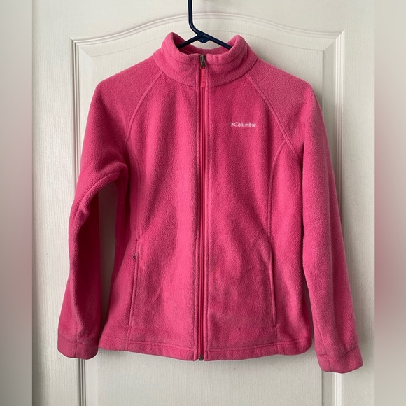 Columbia zip up pink fleece. Size large 14/16. - Picture 1 of 12